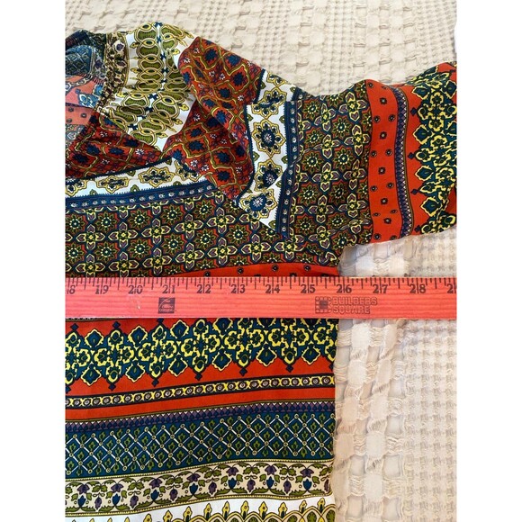 North Style Boho Peasant Blouse Size XL Rounded Neckline Flowy Long Top Comfy - Picture 6 of 9